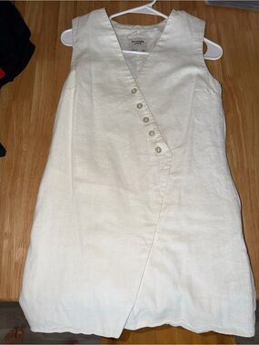 Abercrombie & Fitch Cream Sleeveless Wrap-Style Mini Dress